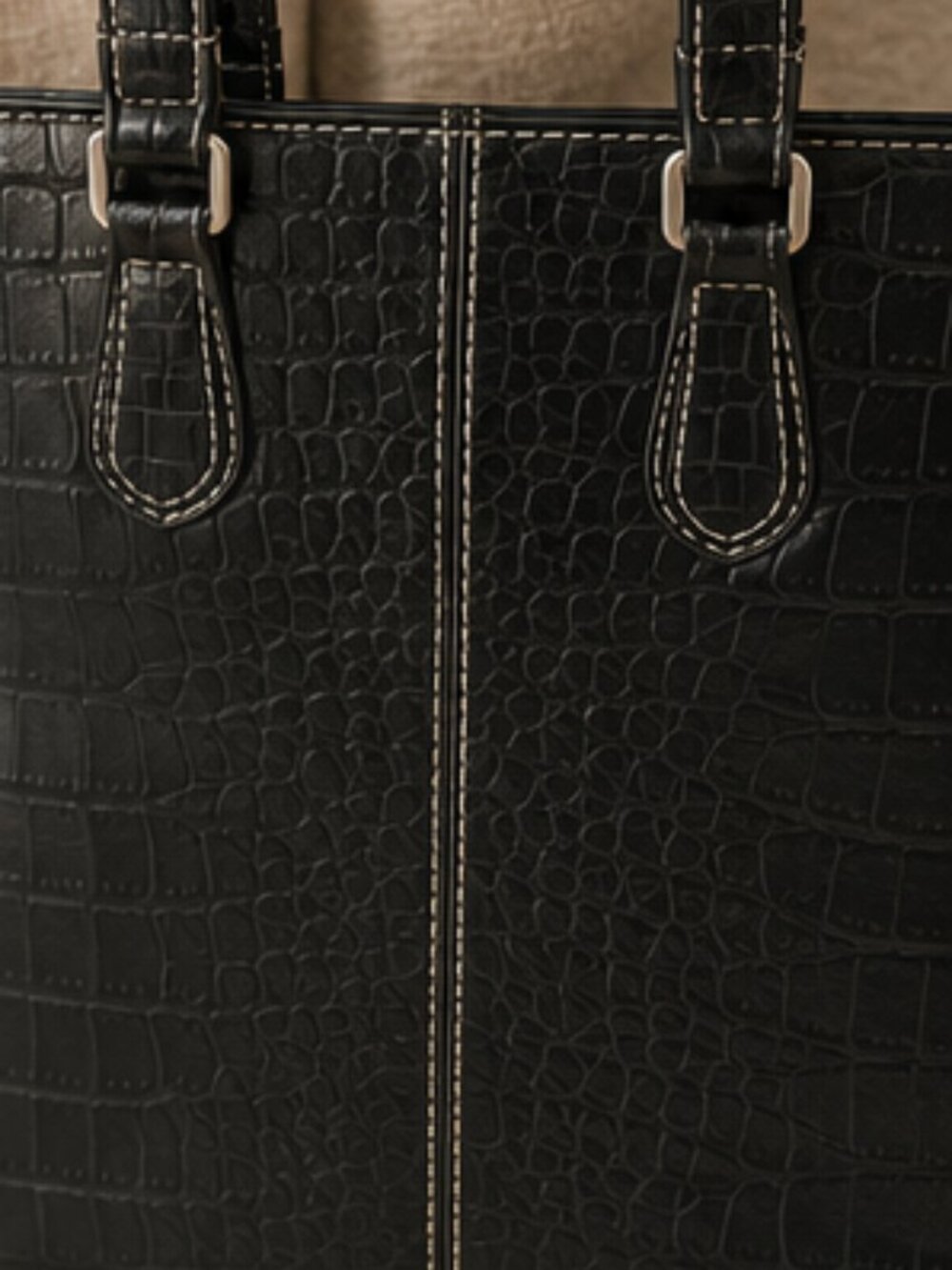 Vintage Liz Claiborne Faux Croc Executive Tote Bag ~ Detachable Glasses Case - Picture 4 of 7